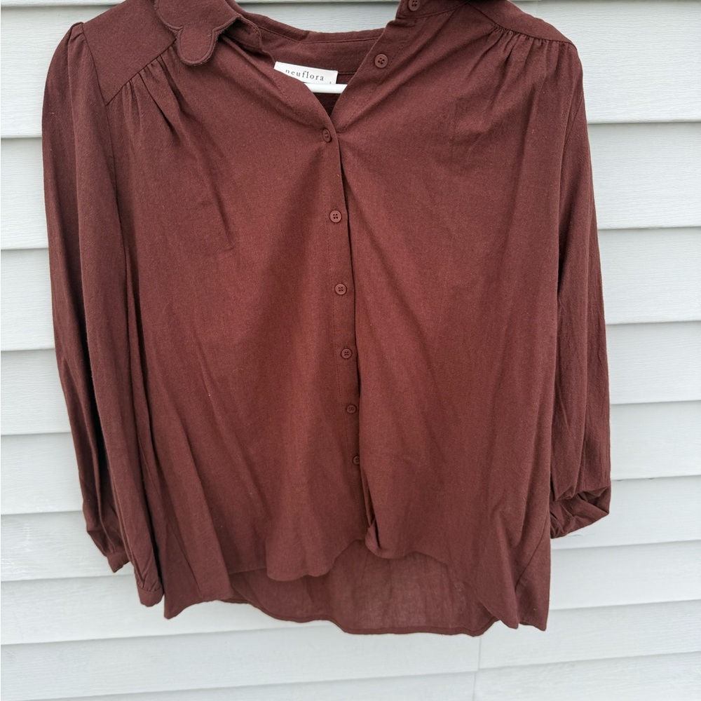 NWT Neuflora Lafayette Blouse Maroon S